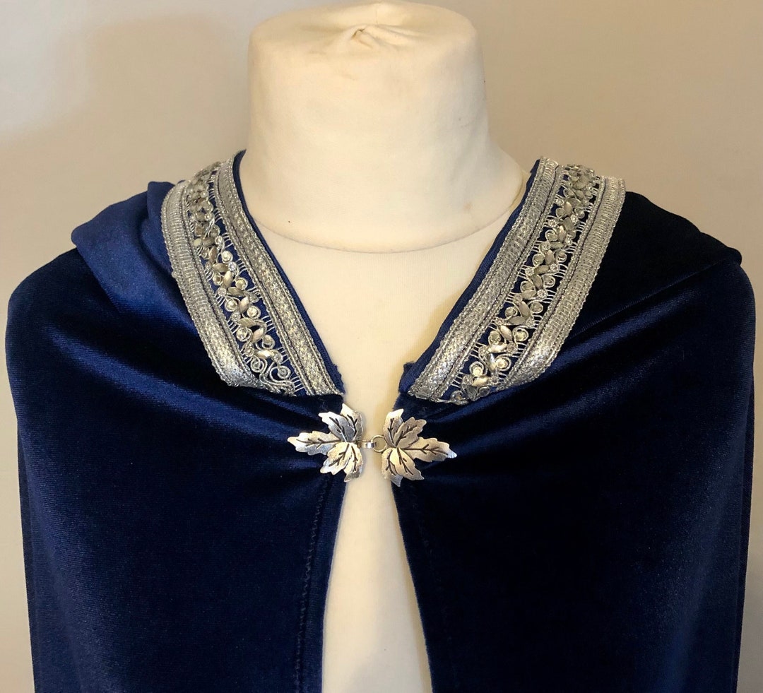 Navy Velvet Wedding Cloak With Silver Rhinestone Trim - Etsy