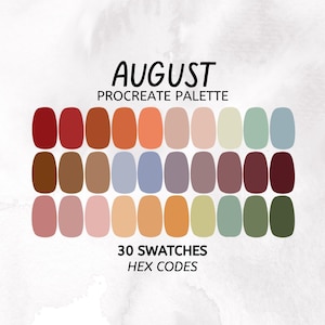 Procreate Color Palette August | Procreate Palette for iPad | Color Swatches