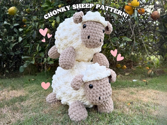 Crochet Chonky Sheep Downloadable Amigurumi PDF Pattern