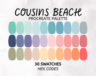 Cousins Beach Procreate Color Palette | 30 Summer Swatches (Digital Download)
