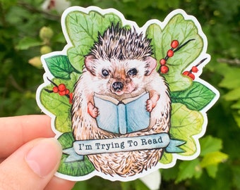 Vinylsticker egel - volkskunst - egel - botanische sticker - dierensticker - leesgrage sticker - originele kunst - sticker waterfles