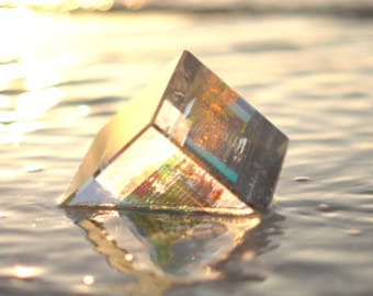 Dichroic Glass Optical Crystal with Gold Leaf