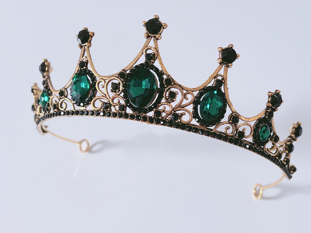 Femmes magnifique bronze métal vert émeraude noir cristal métallisé
