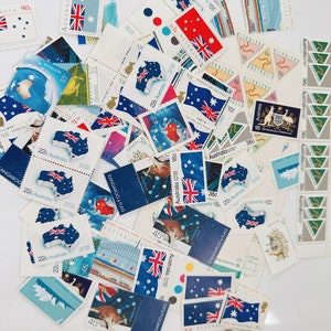 Drapeau de la fête nationale australienne Koala kangourou Tampons illustrés Assortiment de timbres australiens neufs Stickers Collection, scrapbooking