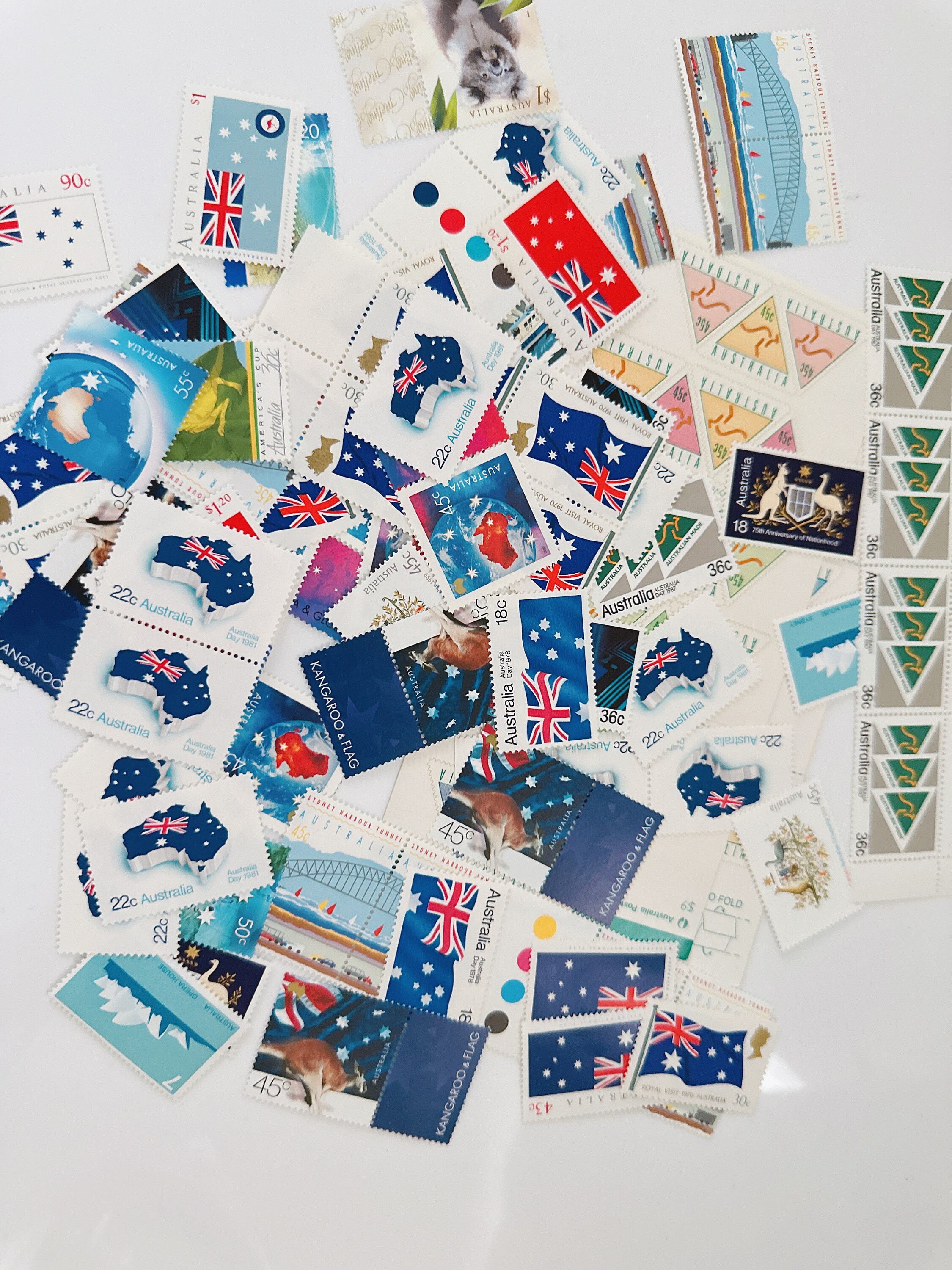Australian National Day Flag Koala Kangaroo Related Stamps Assorted Australian Mint Stamps Stickers For collection,Craft scrapbooking