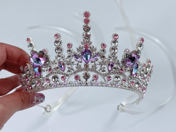 Women/Girls Princess Tiara Crown Kabuer Silver Princess Tiara for Women Girls Elegant Bridal  main image 3