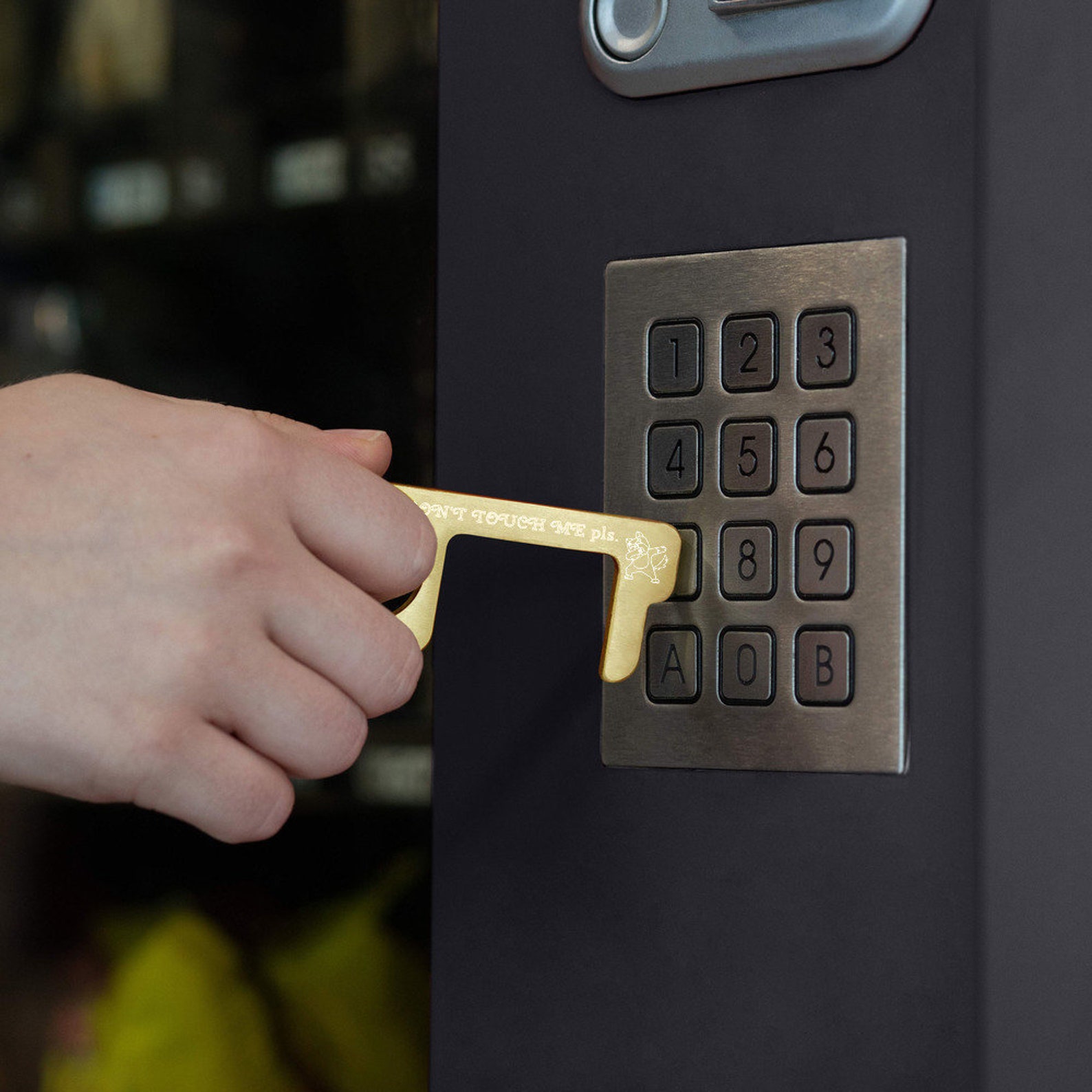 Touch Keychain DON'T TOUCH ME Pls. Pushing Keychain, Keychains, Keychain Pull Object ...
