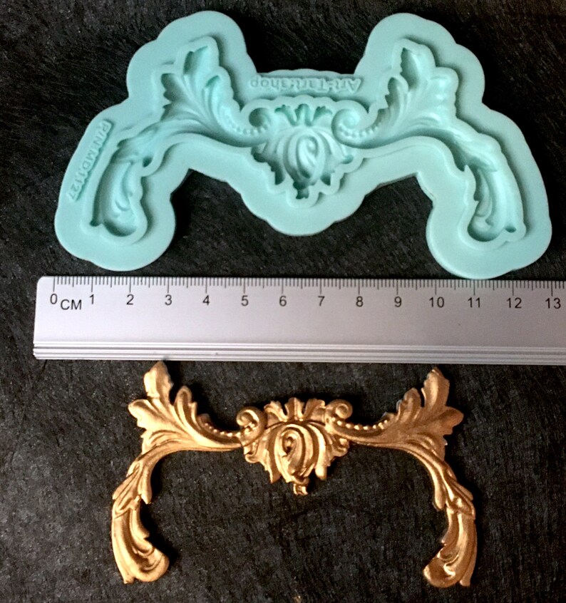 2D Antique Baroque Scroll Mold for Cake Decorating Clay Etsy