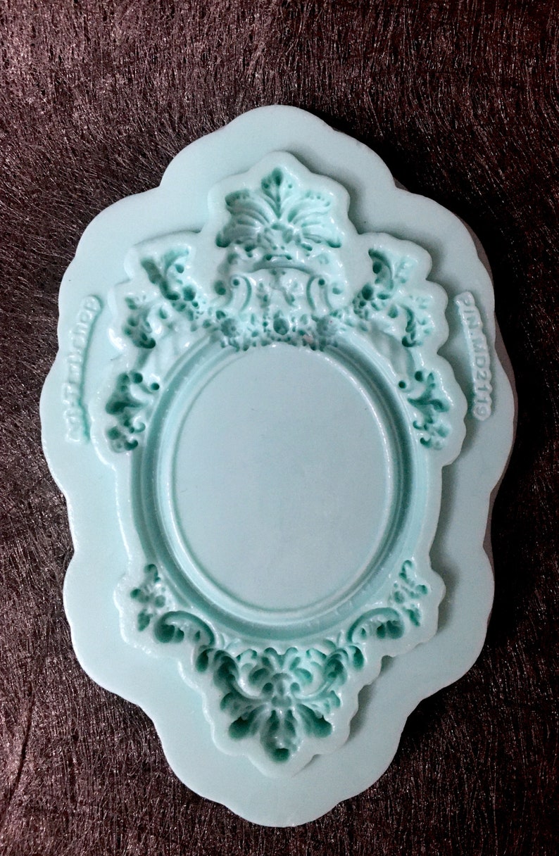 Antique Baroque Swirls Mirror Mold for Cake Decorating Clay Etsy