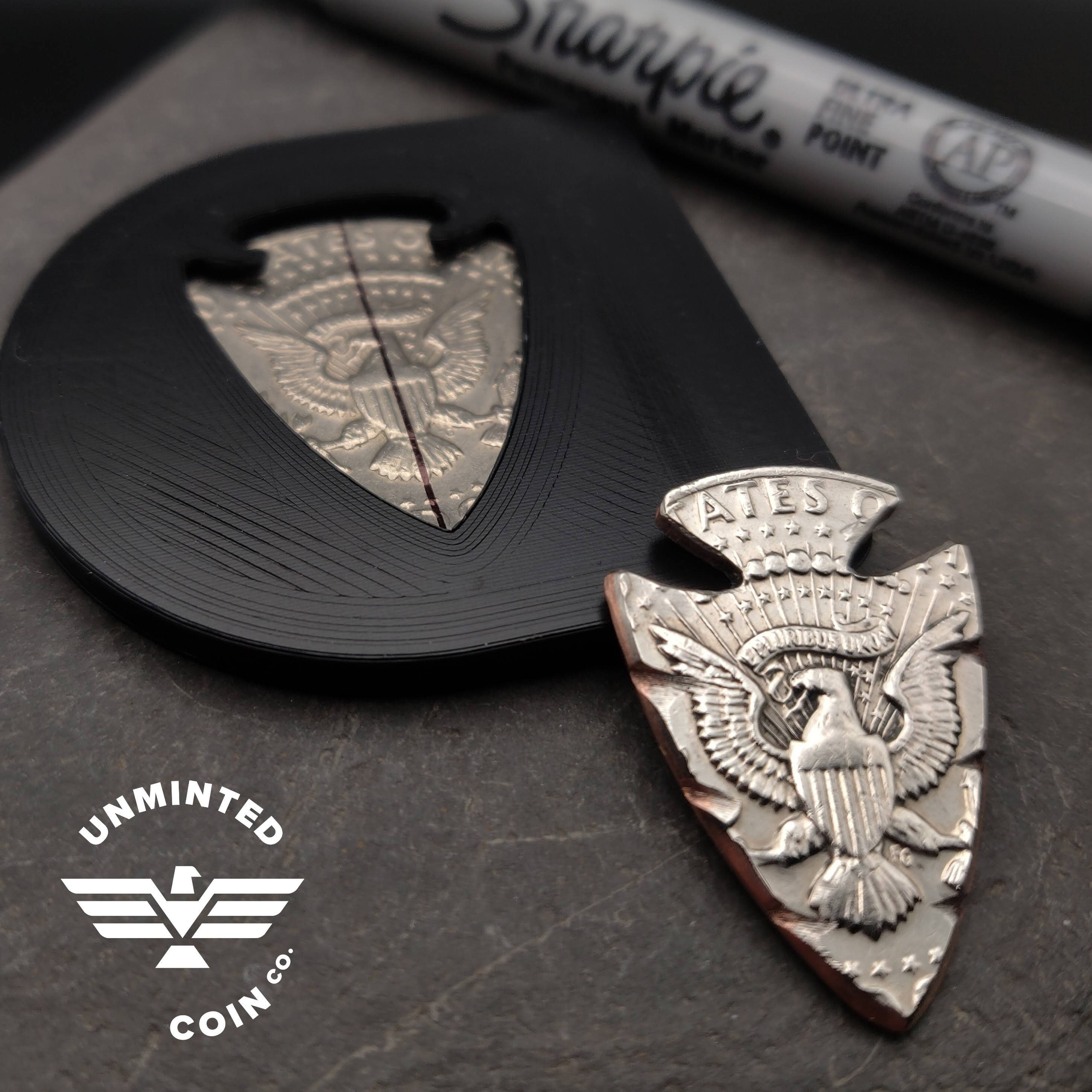 Unminted | US Half Dollar Arrowhead Coin Cutting Tracing Jig | Coin Tool -  Etsy