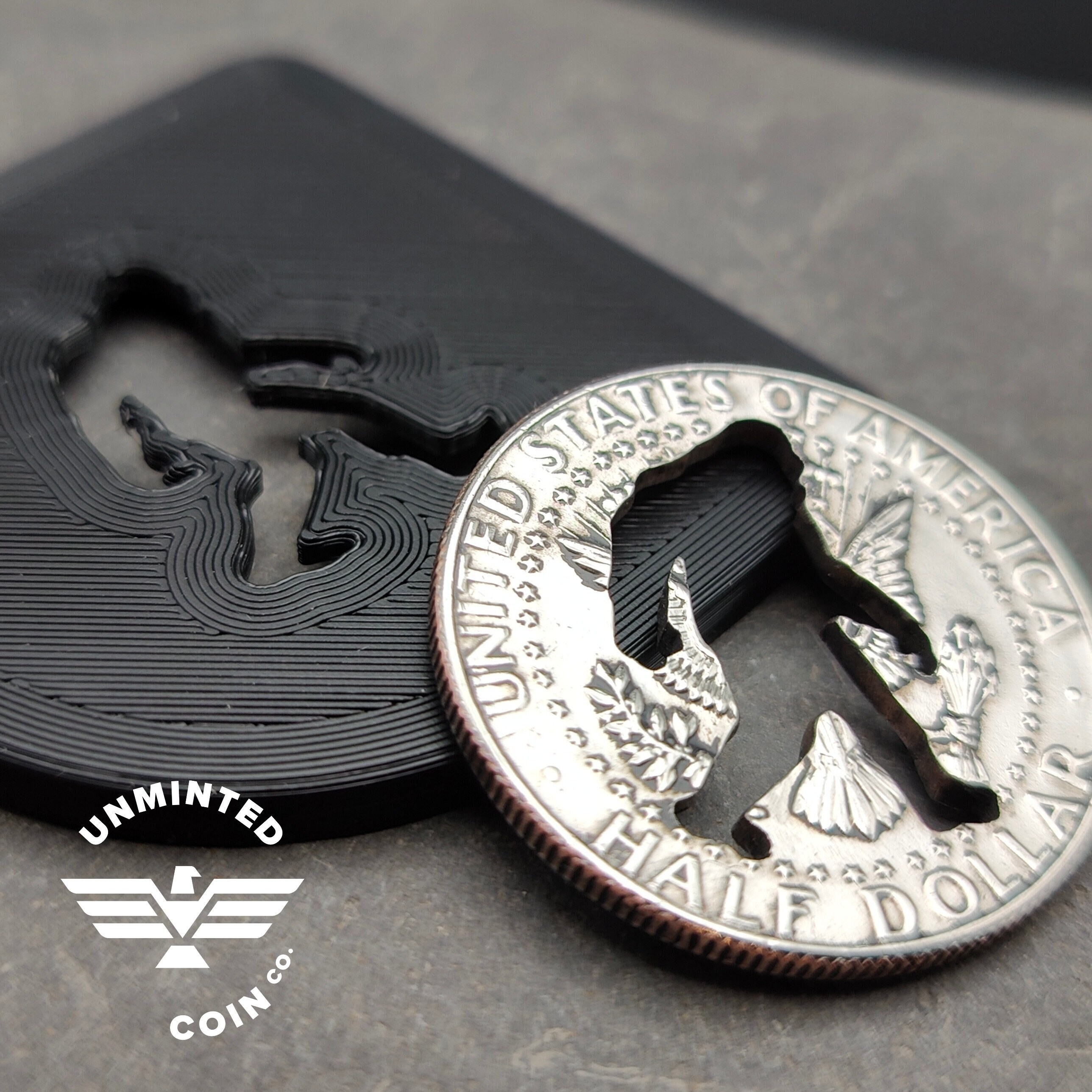 UnMinted | US Half Dollar Bigfoot / Yeti Coin Cutting Marking Jig | Coin Tool