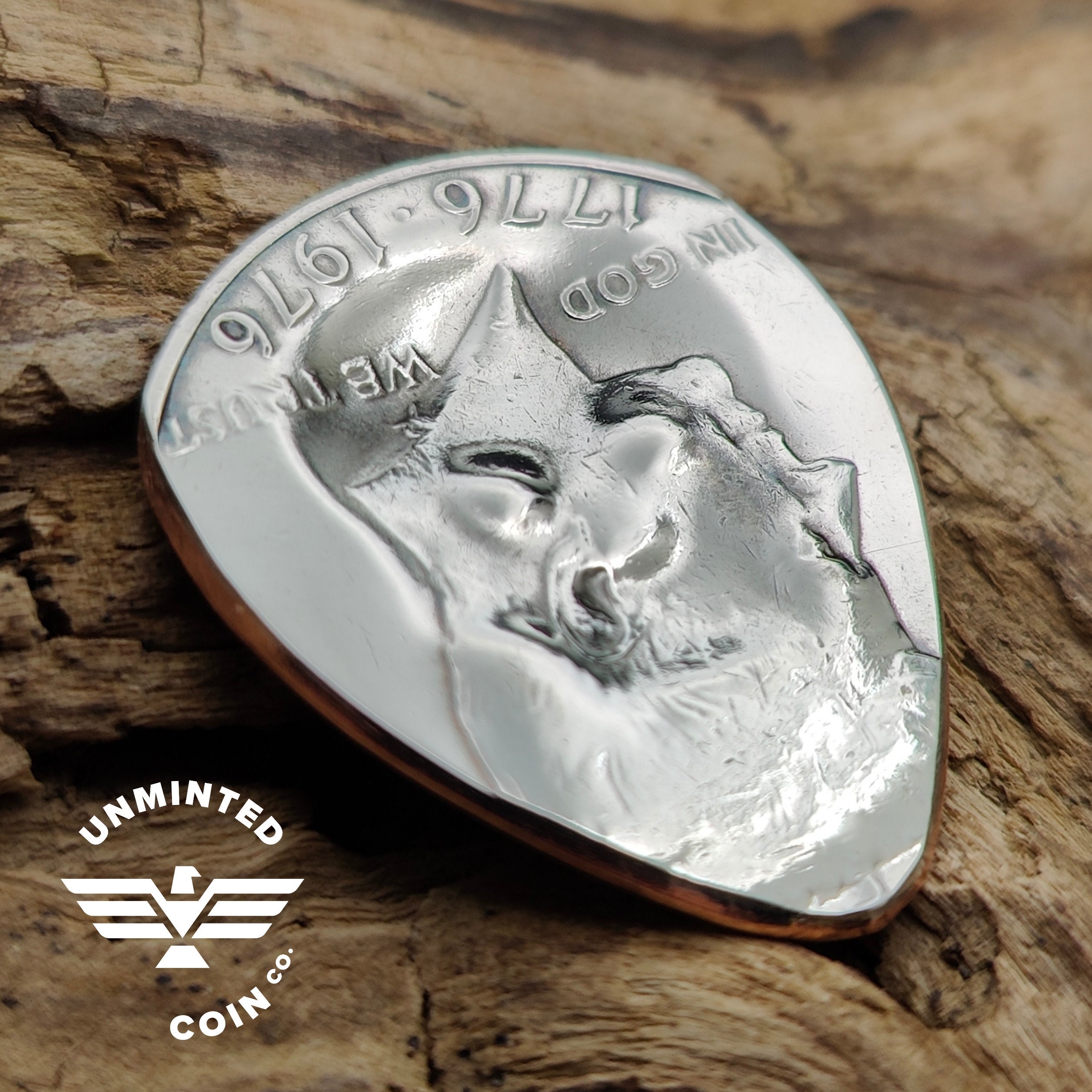 US Kennedy Bicentennial Half Dollar "skull Impression" Coin Guitar Pick ...