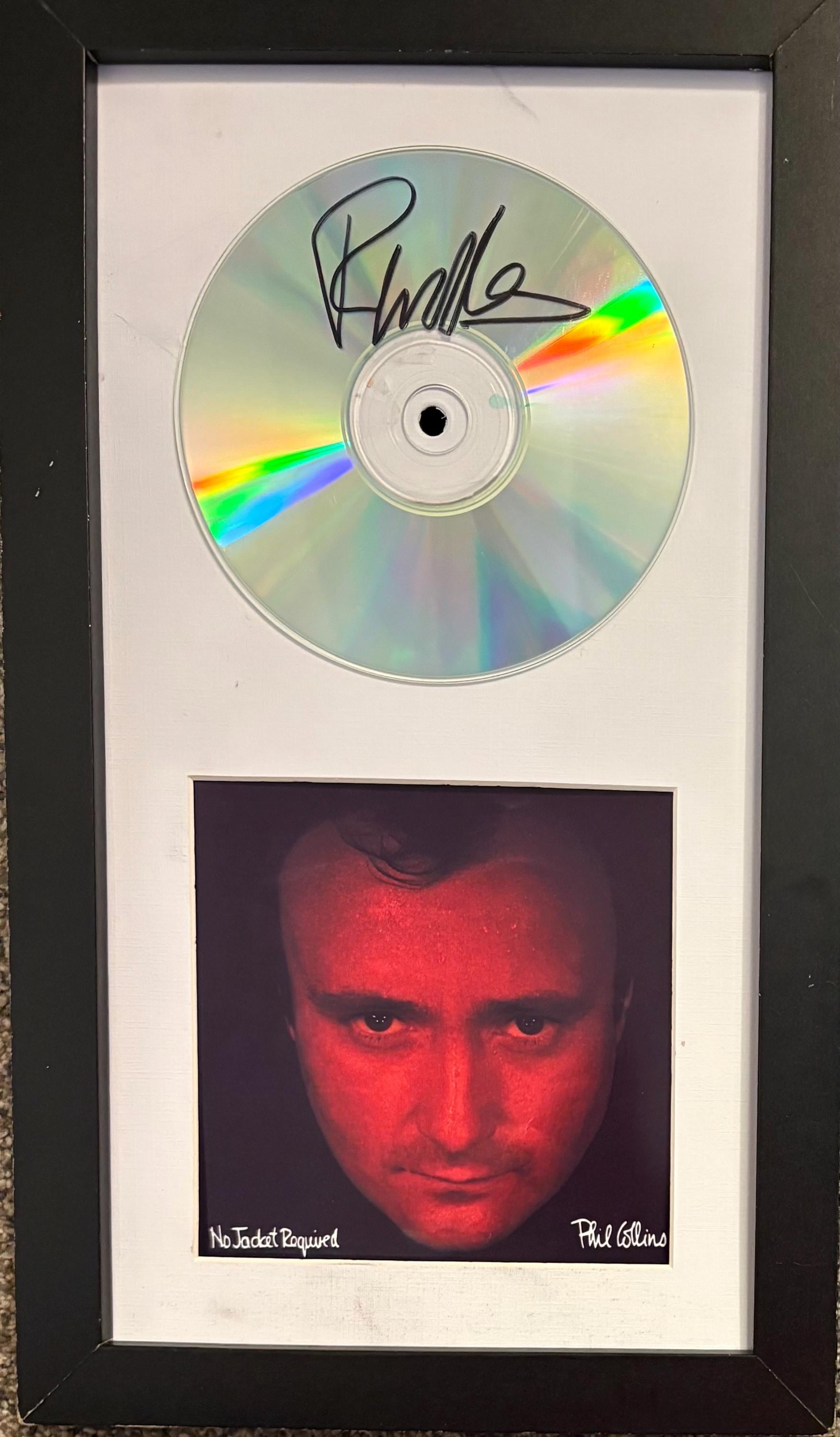 Phil Collins Genesis Signed Framed CD W/cover Photo 7x13 No Jacket