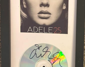 Adele Signed Framed CD w Cover Photo In 7x13. 25