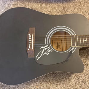 Zach Bryan Signed Black Acoustic Guitar image 3