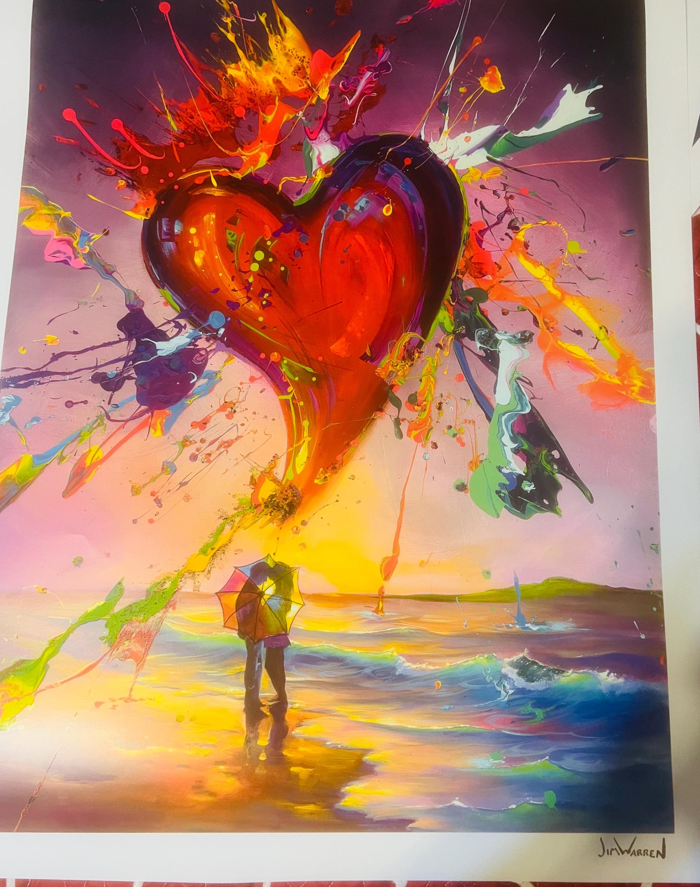 Jim Warren “love is in the Air” Lithograph Print 34.5”x24.25” Art