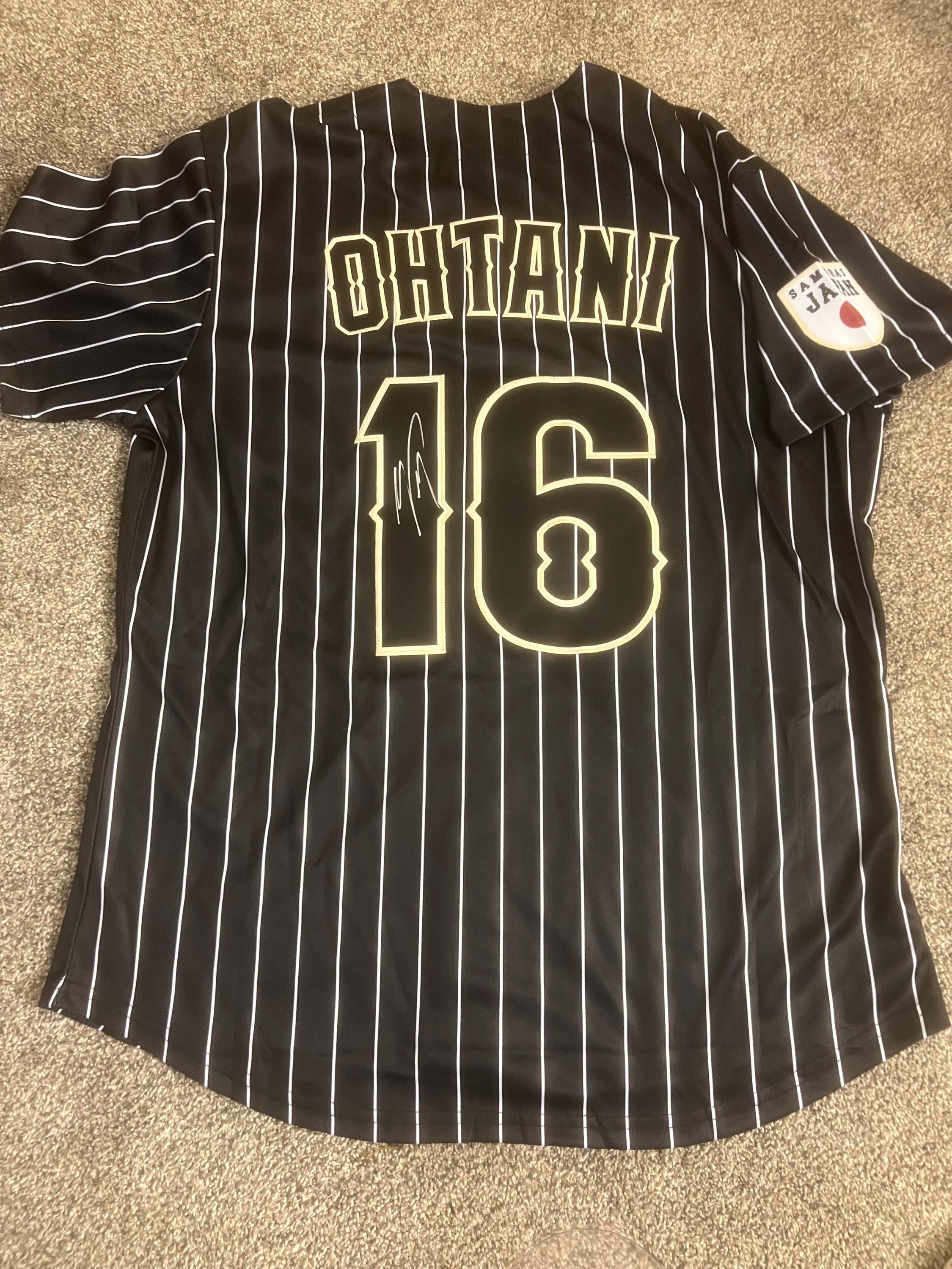 Shohei Ohtani LA Dodgers Signed Black Pi Striped Japan Samurai