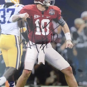 A J McCarron Alabama Crimson Tide, campeón nacional consecutivo, QB firmó una foto de 8x10 Battlehawks XFL