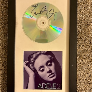 Adele Signed Framed CD w Cover Photo In 7x13. 21