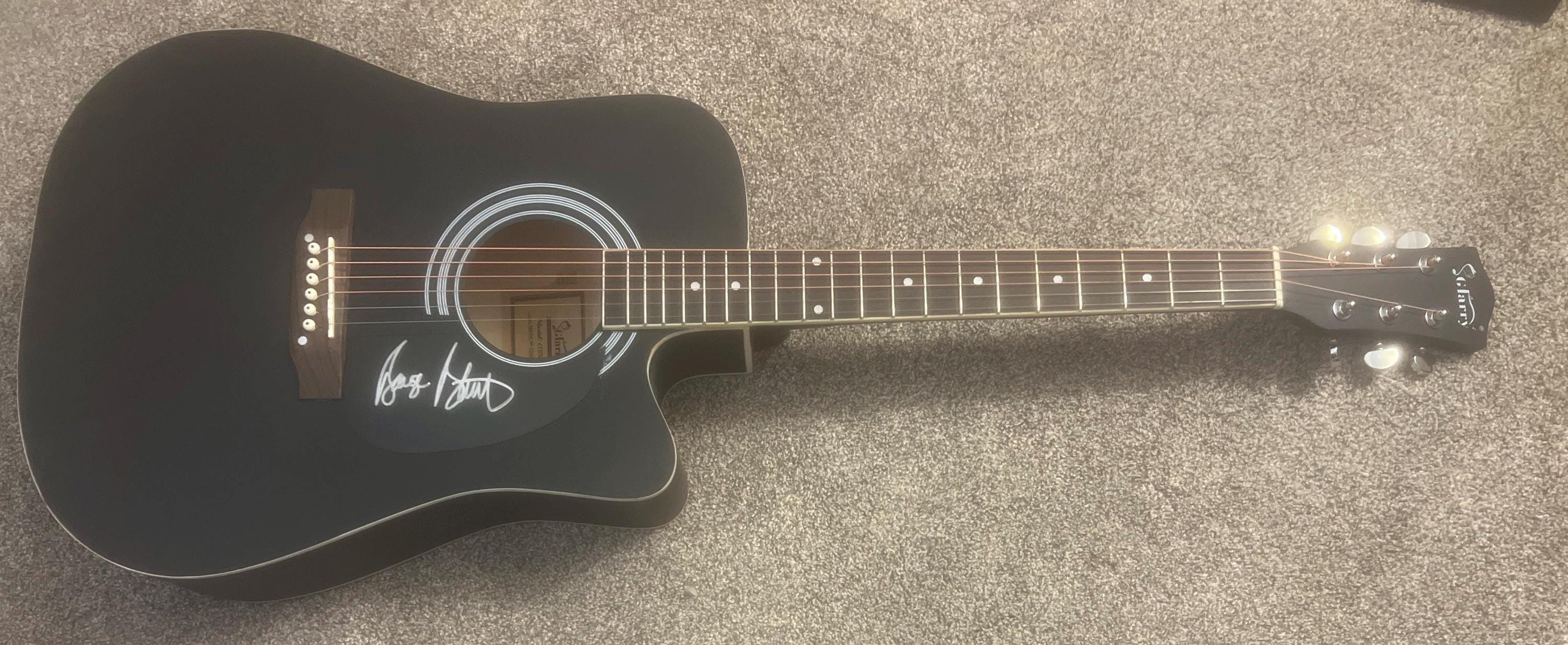 George Strait Signed Black Acoustic Guitar