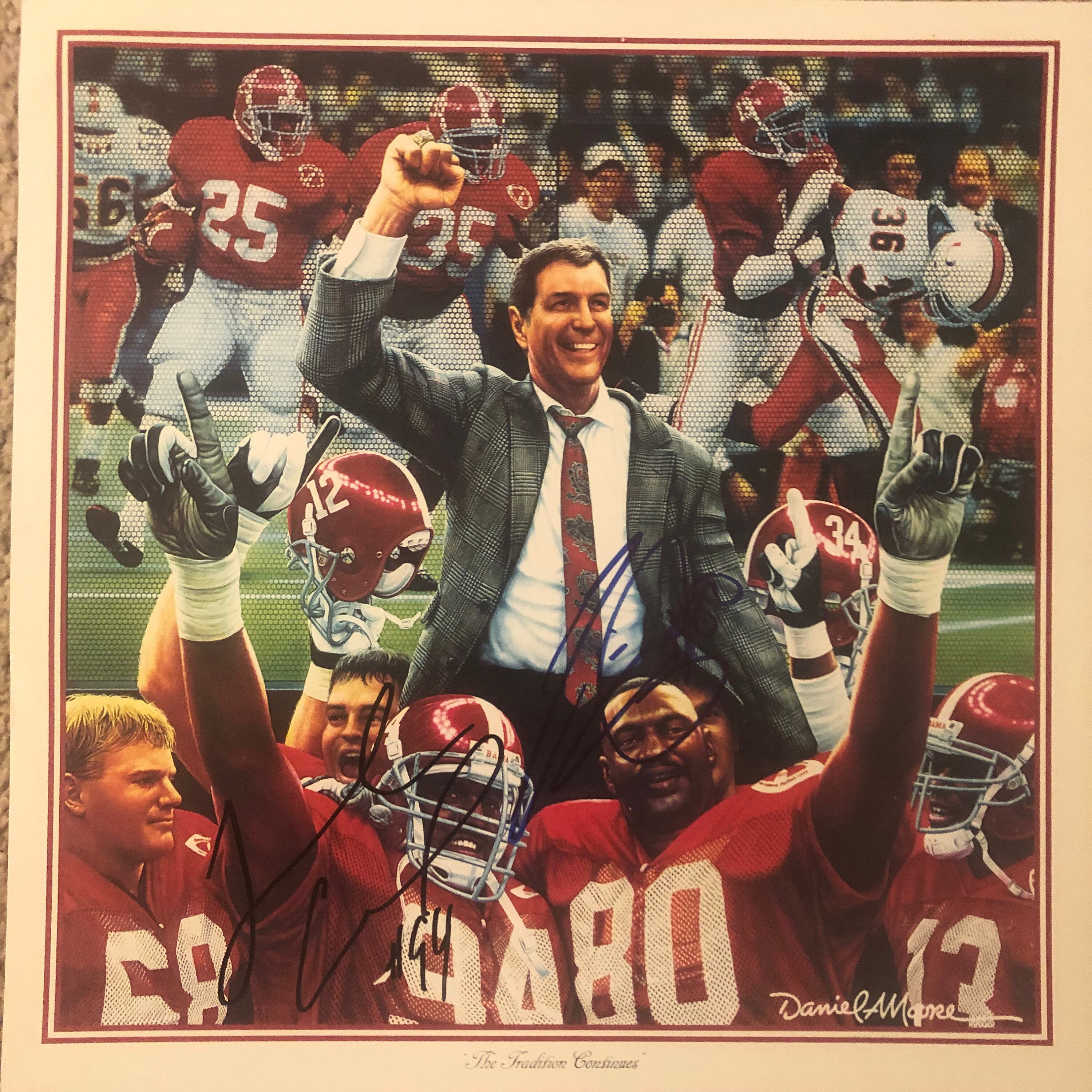 Eric Curry & John Copeland Alabama 1992 National Champs Signed Daniel