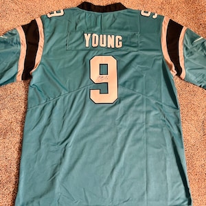 Bryce Young Carolina Panthers QB Signed Blue Rookie Jersey Alabama Heisman