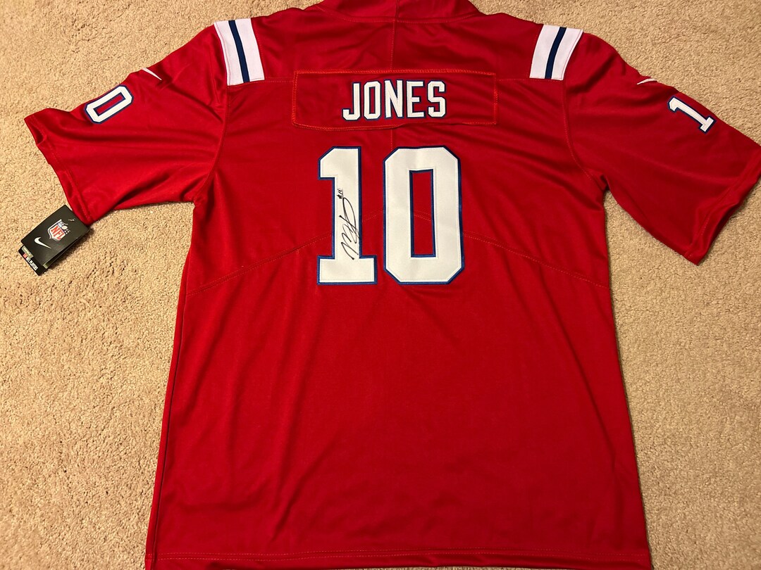 Mac Jones New England Patriots QB Signed Throwback Red Jersey