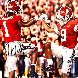 Jameson Williams & John Metchie Alabama Crimson Tide WR Duo Signed 8x10 Photo Crane