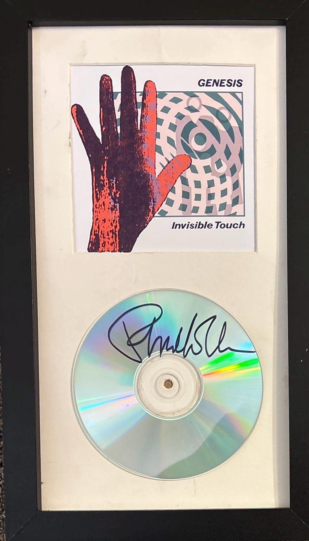 Phil Collins Genesis Signed Framed CD W/cover Photo 7x13 Invisible
