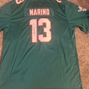 Dan Marino HOF Miami Dolphins Legendary QB Signed Football Teal Jersey