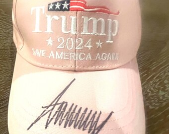 President Donald Trump Signed Pink Save America Again Hat