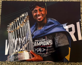 Ozzie Albies Atlanta Braves World Series Signed 8x10 Photo