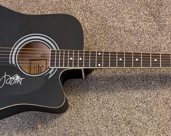 Jimmy Buffett Signed Black Acoustic Guitar