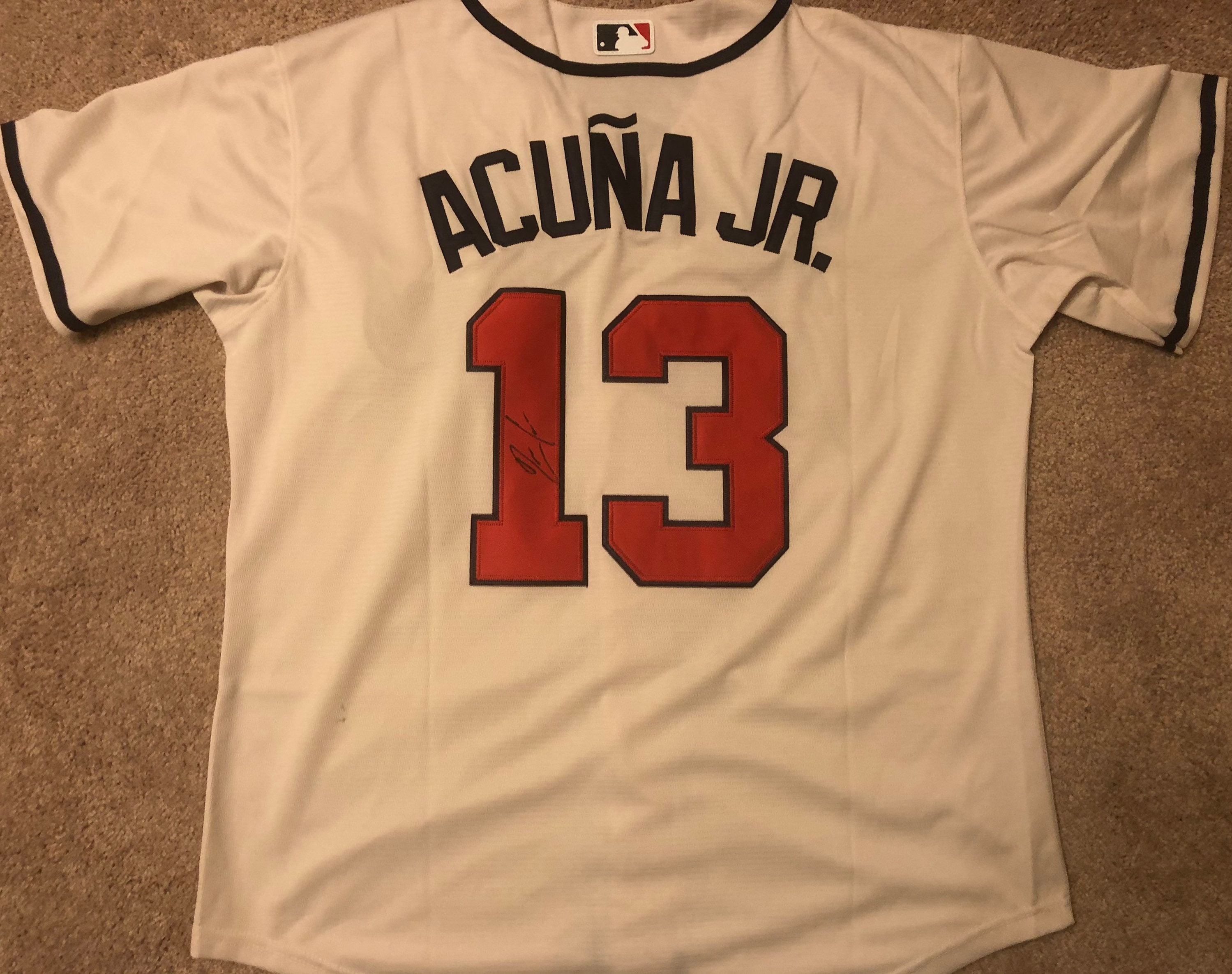 Ronald Acuna Jr. Atlanta Braves Signed Baseball Jersey 40/70 