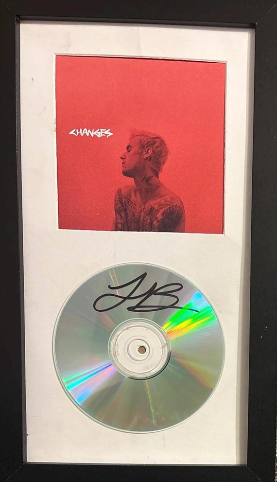 Justin Bieber Signed Framed CD Cover Photo in 13x7 Changes - Etsy