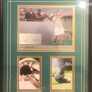 Patty Sheehan LPGA-legende ondertekende ingelijste UDA-fotokaart met foto's van 16 x 20 inch