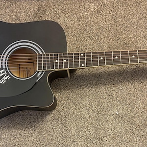 Zach Bryan Signed Black Acoustic Guitar image 1