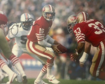 ジョー・モンタナのサイン入り 8x10 NFL サンフランシスコ 49ers 写真