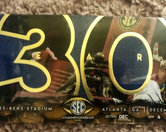 2021 SEC Championship Souvenir Ticket Alabama v Georgia 30 Years