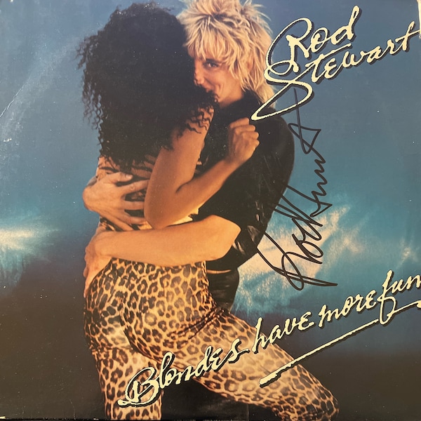 Rod Stewart Signed Lp Blondes Have More Fun