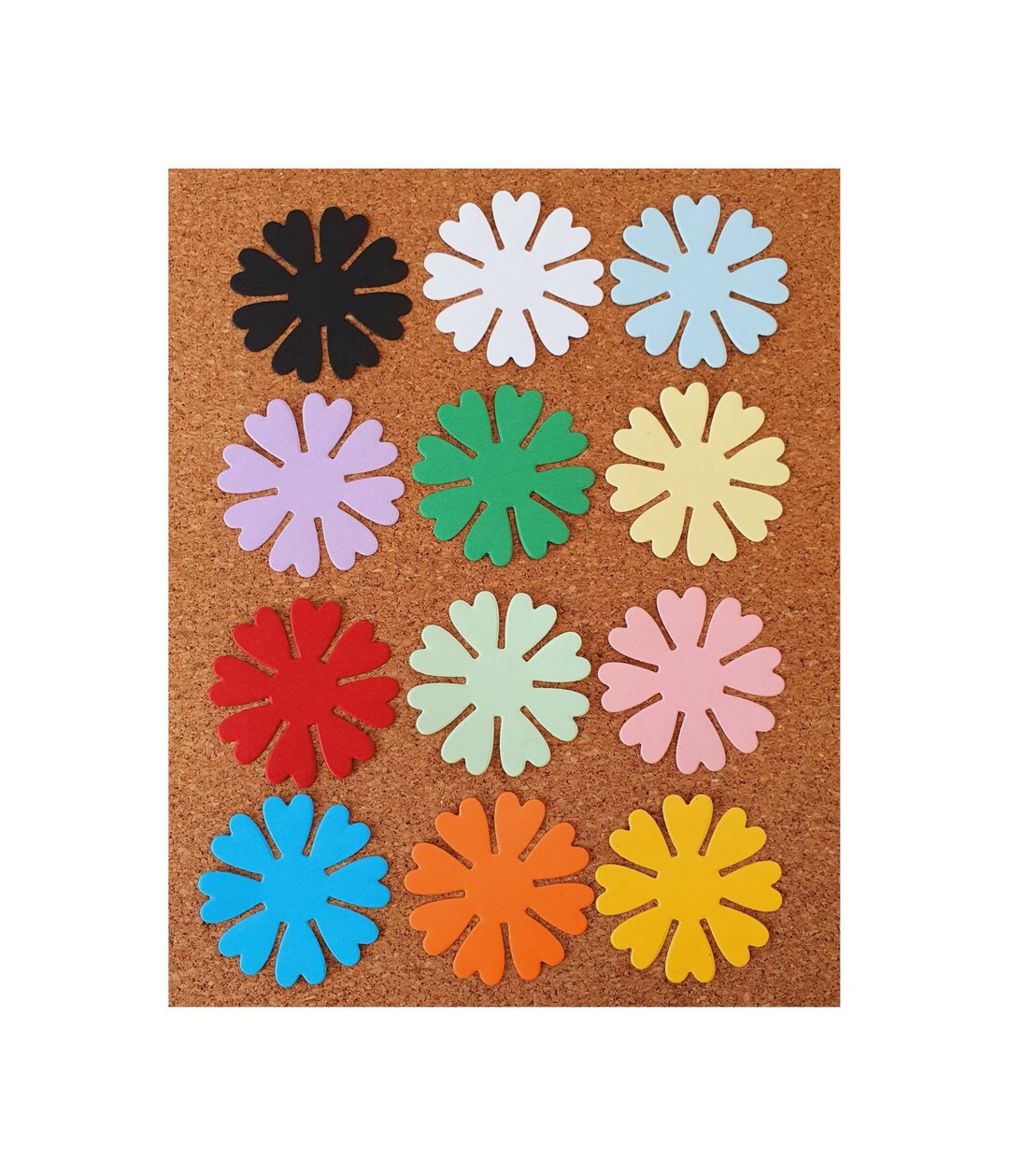Die Cut Flower X 40 Card Toppers, Choice of Colour, Embellishments for