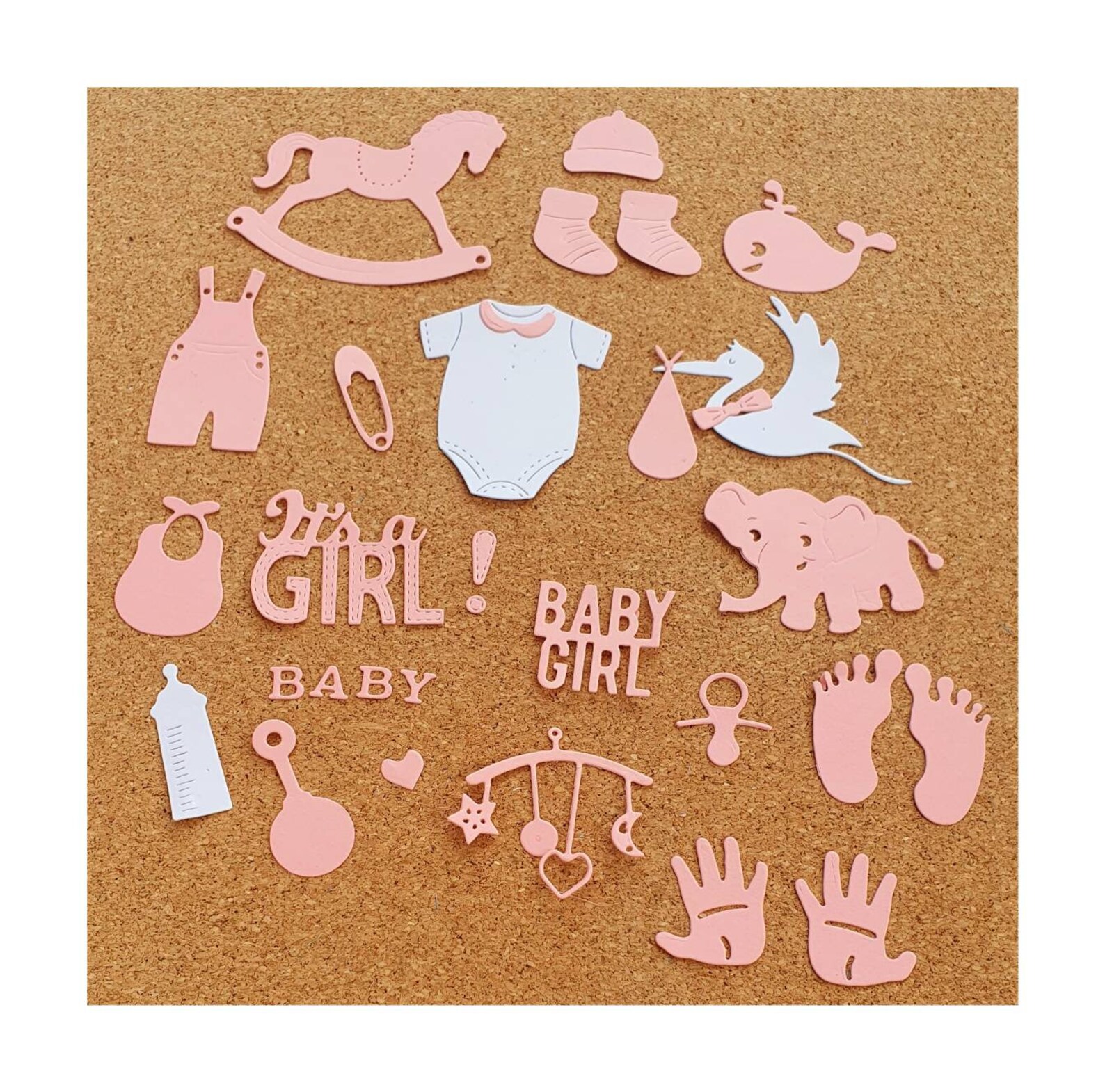 30 Baby Girl CARD Toppers, Die Cuts, Embellishments for Card Making ...