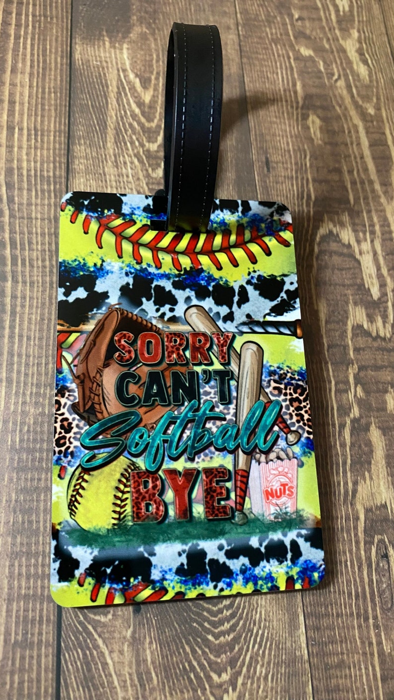 Softball Personalized Bag Tag, Softball Team Keychain, Softball Team, Softball Bat Bag Nametag, Sports Bag Tag, Custom Softball Nametag image 1