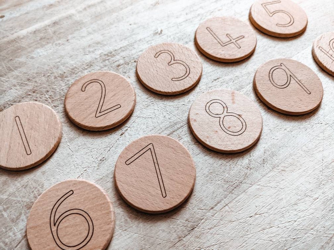 Wooden disc numbers 110 discs Etsy
