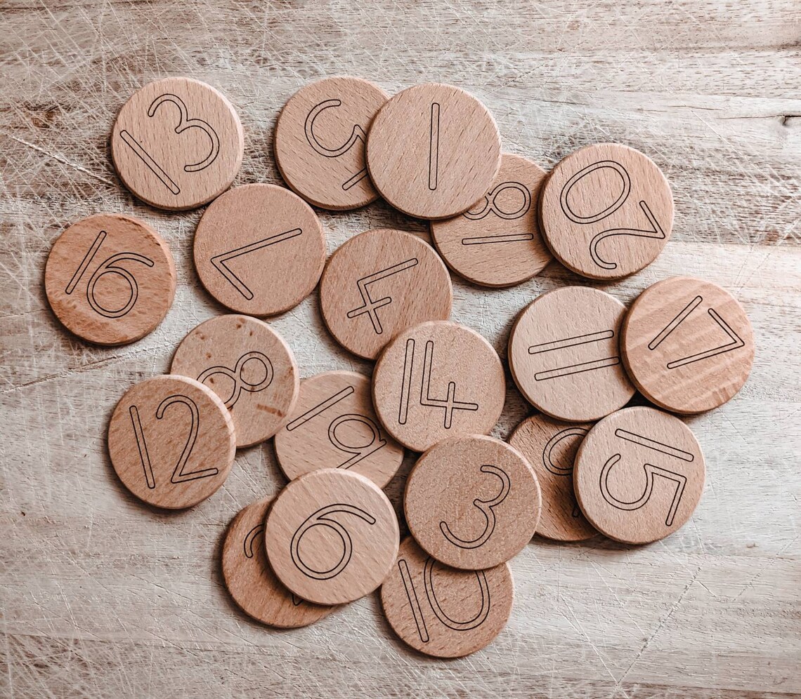 Wooden Number Discs 1-20 | Etsy