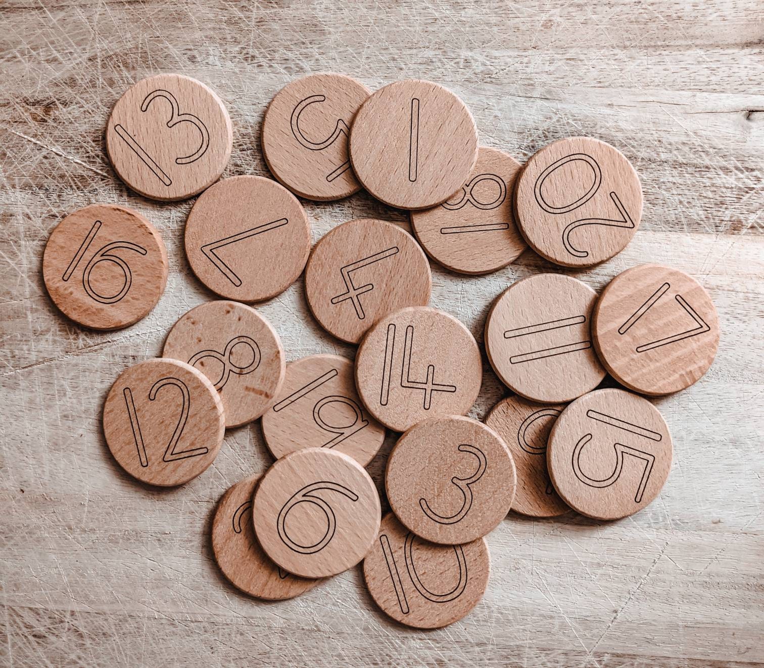 Wooden Number Discs 120 Etsy