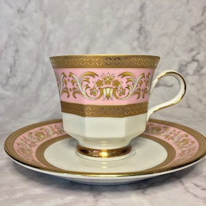 Vintage Rosa Winterling Marktleuthen Teetasse und Untertasse
