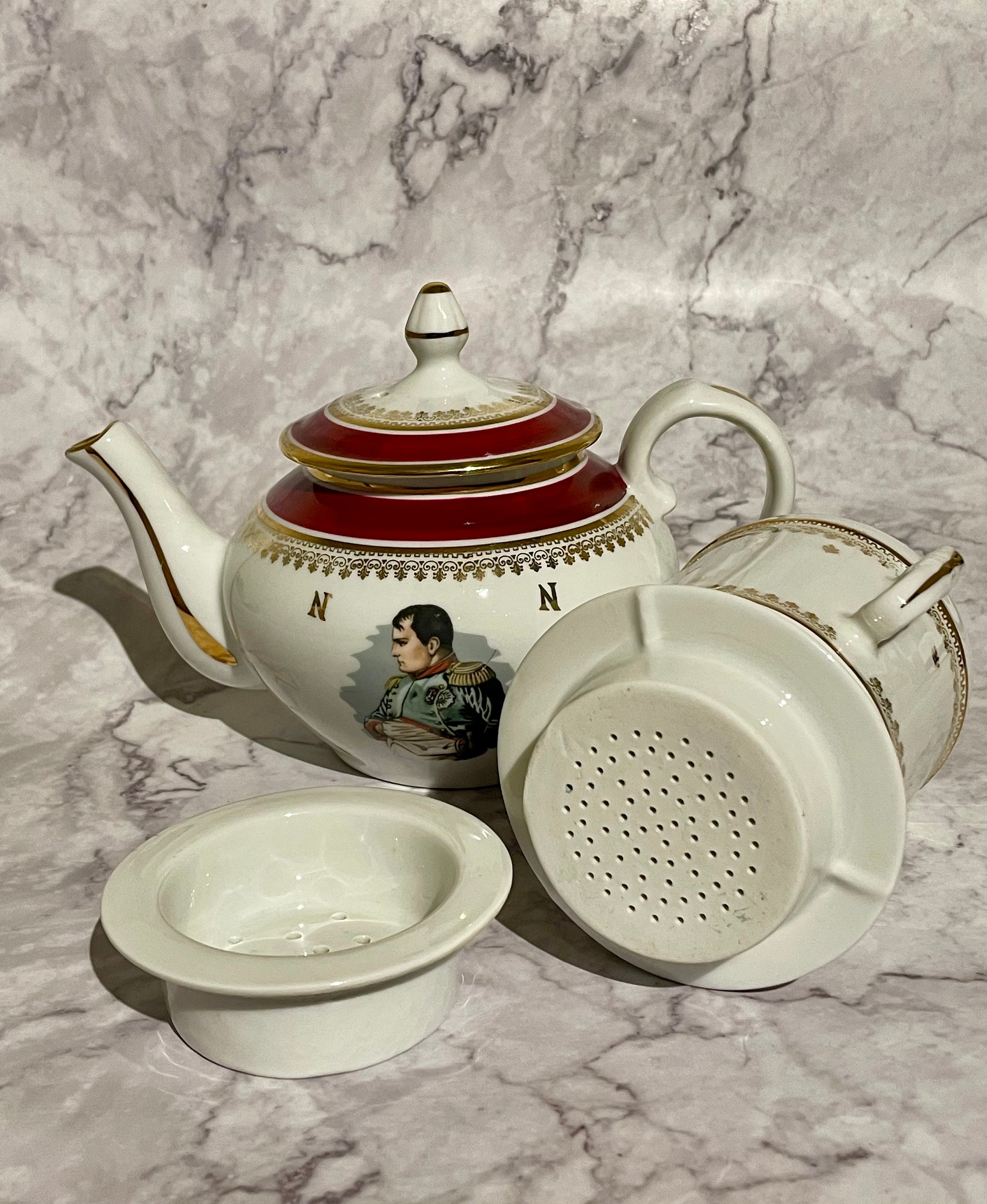 Unique Vintage Napoleon Tea Pot, Porcelaine De Luxe, Apilco France - Etsy