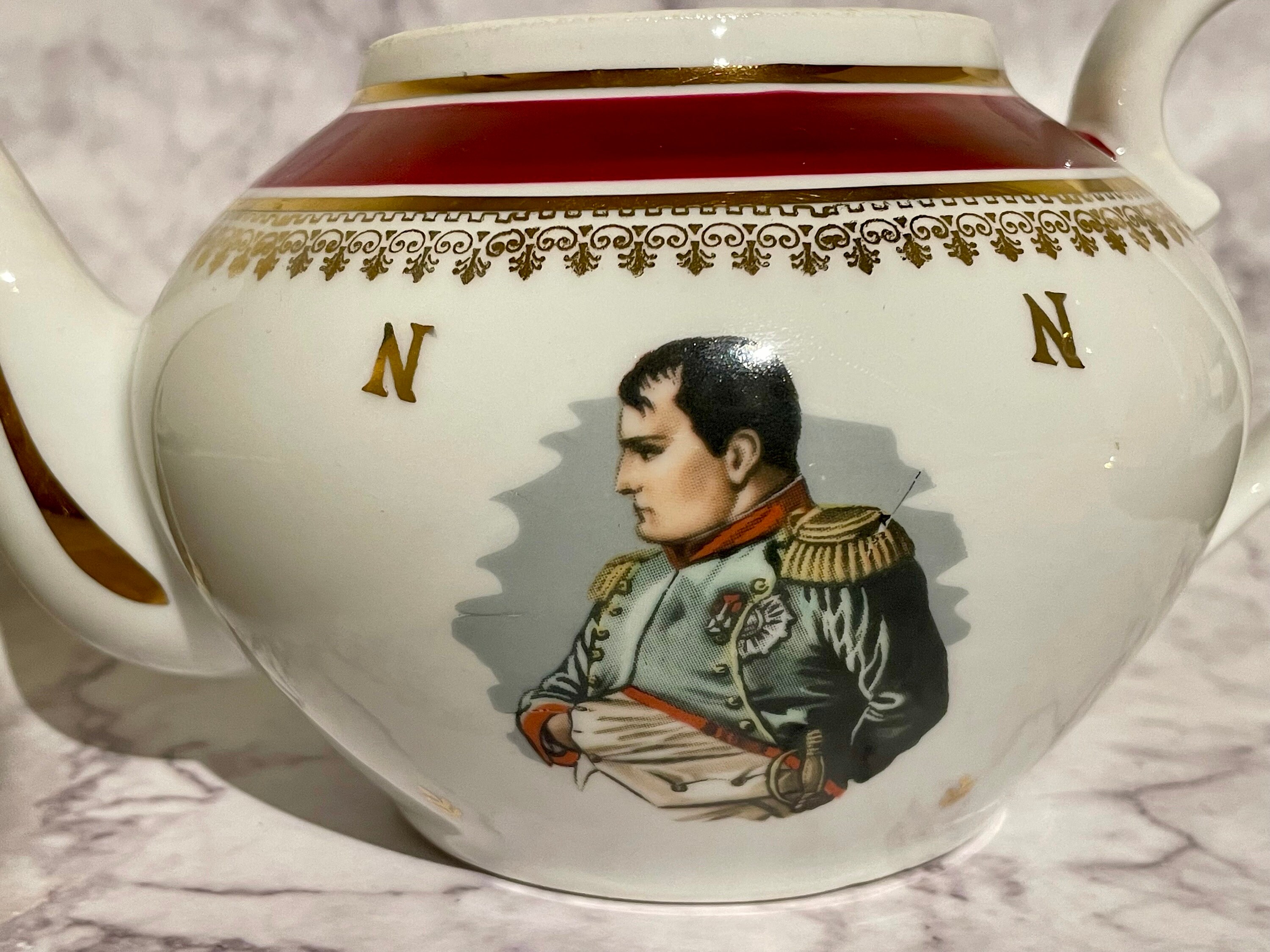 Unique Vintage Napoleon Tea Pot, Porcelaine De Luxe, Apilco France - Etsy