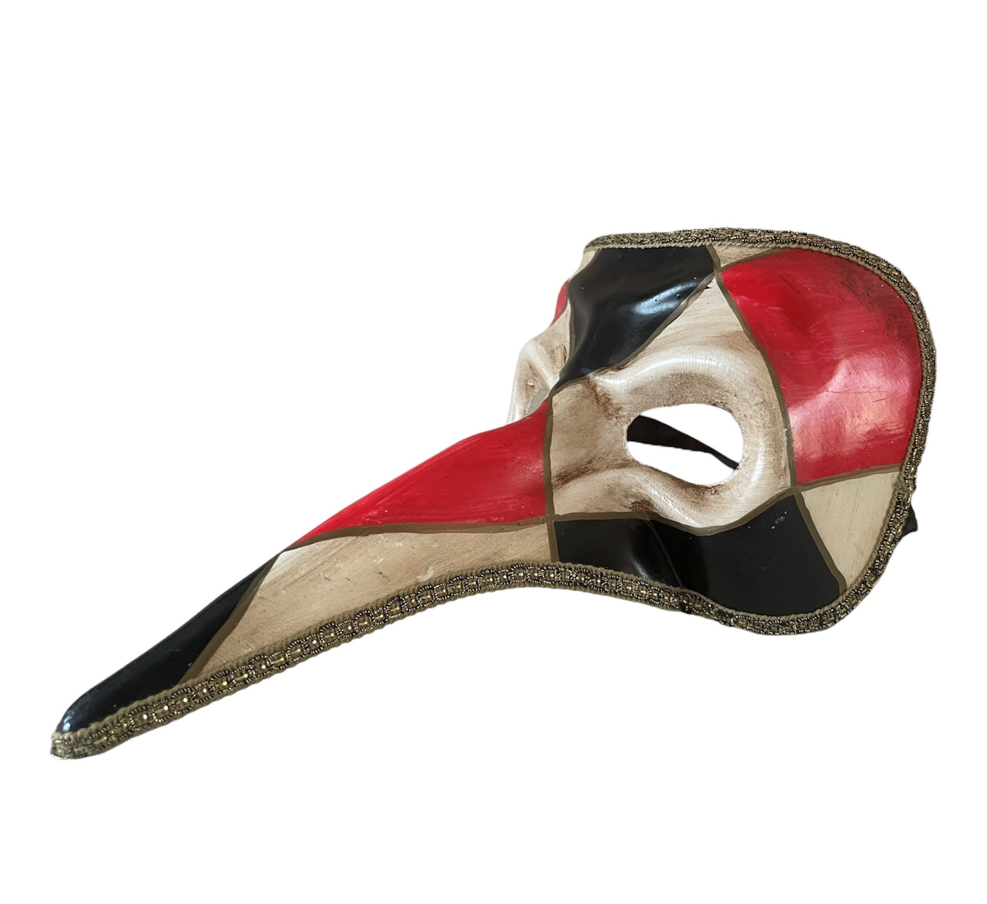 Venetian Turkish Nose Mask, Commedia Dell'arte Carnival Mask, Made
